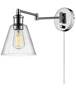 Globe Electric Leclaire 1-Light Chrome Clear Industrial Vintage Style Wall - $1,000.48 MXN