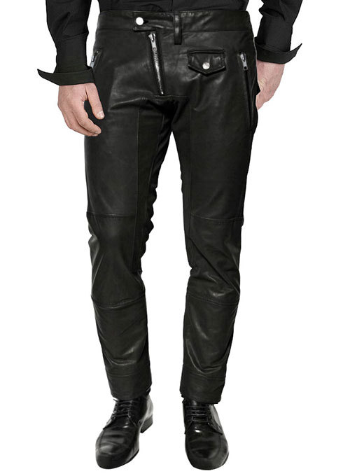 Leather Pants Pants Black  Colour Mono ectric, Men Wasit Belted Pants,
