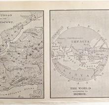Troad Hellespont Homer&#39;s World Map Print 1893 Victorian Mythology Antique DWS5A - £19.65 GBP