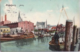 ZAYIX Elmshorn Harbor Schleswig-Holstein Germany keelboats barges vintag... - £31.56 GBP