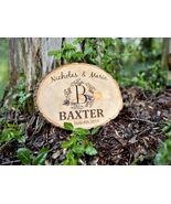 Personalized Wood Slice Wall Decor, Natural Tree Ring Plaque, Custom Fam... - $29.39