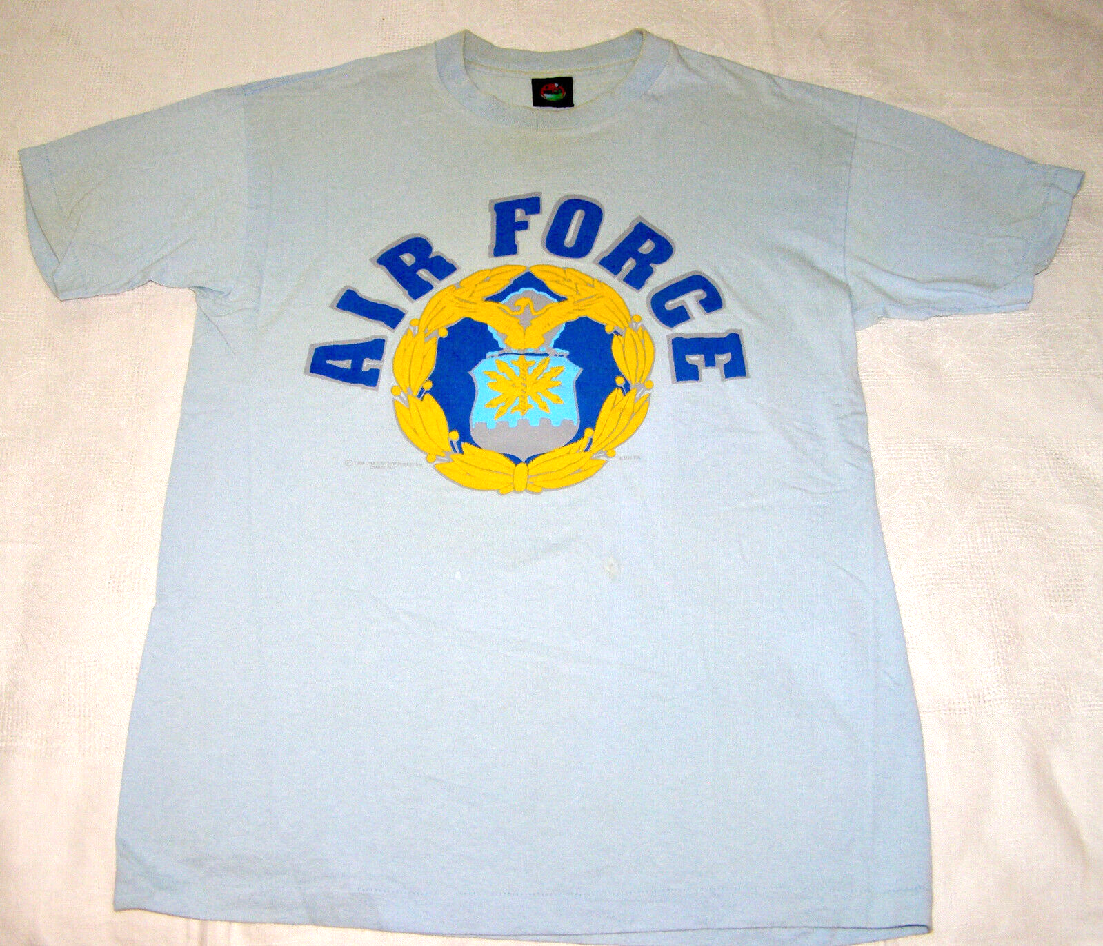 VINTAGE 1988 AIR FORCE EMBLEM SHORT SLEEVE TEE SHIRT - SIZE L - MADE IN ... - $4.95
