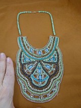 (V-1) vintage 1930&#39;s beaded breastpiece remade with Turquoise Necklace JEWELRY - £66.50 GBP