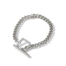 Yup Fashion Chain Toggle-clasps Bangle Bracelet for Women Statement Metal Bangle - £8.95 GBP