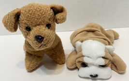 Vintage 1995 Retired TY Bean Babies Lot of 2 Puppies Dogs Tuffy and Wrinkles - £11.48 GBP