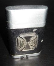 NOVELTY BIKER CHOPPERS Leather Grip Style Iron Cross Gas Butane Lighter - $13.99