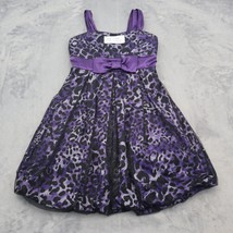 Speechless Dress Womens 10 Black Purple Knee Length Balloon Animal Print - £20.55 GBP