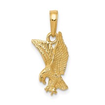 14K Yellow Gold Eagle Swooping Charm Bird Pendant Jewerly 19mm x 9mm - £73.03 GBP