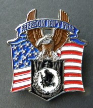 Wounded Warrior Freedom Isn&#39;t Free Usa Flag Eagle Lapel Pin Badge 1.2 Inches - £4.49 GBP