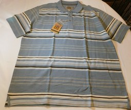 Bass G.H. Bass Earth  Men&#39;s Short Sleeve Polo Shirt XXL Coblestone Striped NWT - £20.63 GBP