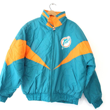 NWT Vintage Miami Florida Dolphins Football Jacket Coat Chalk Line Medium - £230.47 GBP