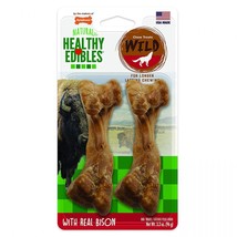 Nylabone Natural Healthy Edibles Wild Bison Chew Treats Medium - 2 Pack - £24.75 GBP
