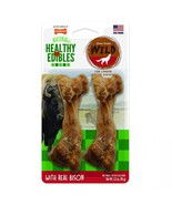 Nylabone Natural Healthy Edibles Wild Bison Chew Treats Medium - 2 Pack - £24.68 GBP