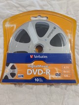 10 Pack DVD-R - Verbatim Digital Movie 4.7 GB 120 minutes  Movie Reel Design - $11.75