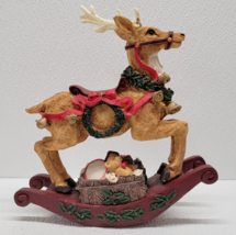 Windsor Collection Rocking Reindeer Wind Up Music Box Christmas Jingle Bells - £17.40 GBP