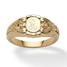 Ladies 14K Gold Plated Personalized Initial Ring Size 5 6 7 8 9 10 - £63.26 GBP