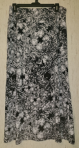 WOMENS Christopher &amp; Banks BLACK &amp; WHITE ABSTRACT PRINT LONG KNIT SKIRT ... - €17,21 EUR
