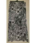 WOMENS Christopher &amp; Banks BLACK &amp; WHITE ABSTRACT PRINT LONG KNIT SKIRT ... - $371.49 MXN