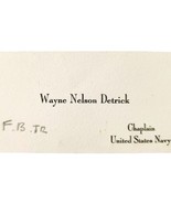 1920s Wayne Detrick Chaplain United States Navy Business Card Military E85F - $570.99 MXN