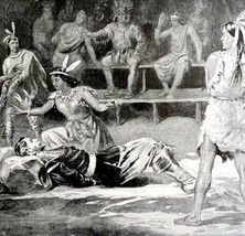 Pocahontas Saves John Smith 1899 Victorian American History Ephemera DWZ2 - $365.67 MXN