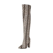 Umn and winter women s european and american new snake print leather pointed thick high thumb200