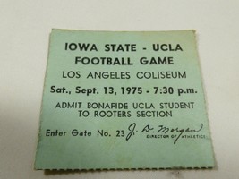 VTG 1975 UCLA Bruins vs Iowa State Football Ticket Sept 13 L.A. Coliseum Rooters - £15.56 GBP