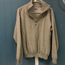 Vtg Triko Soles chenille wool mix 1/4 zip pullover mens sweater size M - $39.55