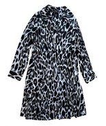 Lane Bryant Leopard Print Wrap Dress Womens 14/16 Black White Gray Collar - $19.99