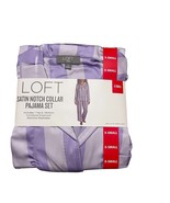 LOFT Womens Size X-Small Pajama Notch Satin Collar Button Shirt Drawstri... - $27.06 CAD