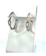 David Yurman Large Hoop Earrings 18 KT Gold + Silver Estate DY560 - €405,96 EUR