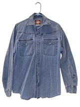 Vtg The Australian Outback Shirt Blue Long Sleeve Shirt Mens M Denim Lum... - $18.81