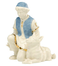 Lenox First Blessing Nativity Shepherd Boy with Sheep Dog Figurine #853743 New - £53.86 GBP