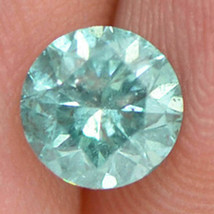 Loose Round Shape Diamond Fancy Turquoise Color Natural Enhanced I1 0.77 Carat - $365.00