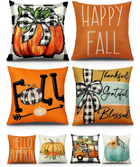 Fall Decorations Set of 4 Double-Sided Print Fall Pillow Covers 16&quot; X 16... - $215.88 MXN