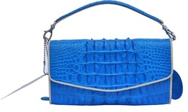 Attractive Denim Blue Splendid Quality Crocodile Horn Back Leather Purse - £231.18 GBP