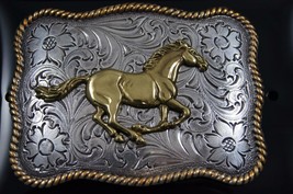 Nocona Western Running Horse Roped Edge Belt Buckle  3757452 - £19.98 GBP