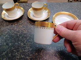 Haviland Limoges France Double Gold Demitasse Espresso Cup &amp; Saucer Set ... - $79.19
