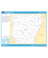 Arkansas State Counties w/Cities Laminated Wall Map - £154.31 GBP