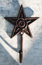 Cast Iron Rustic Western Star Wall Hanger Coat Jacket Towel Hook Set Of 4 - £23.69 GBP