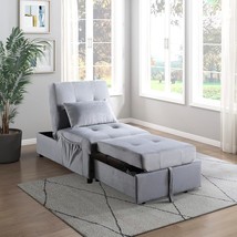 Lexicon Girard 4-In-1 Storage Ottoman Bench Sleeper Bed, Gray - $362.99