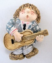 Guitar Picker Player Figurine Music Novelty Resin 3D Refrigerator Fridge Magnet - £4.69 GBP