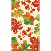 Berries and Leaves Fall Thanksgiving 16 Ct Guest Napkins - £4.34 GBP