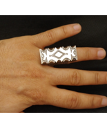 Tuareg Ring Silver Ebony Long Moroccan Vintage Men Sahara Biker Minimalism Gift - $217.32 CAD