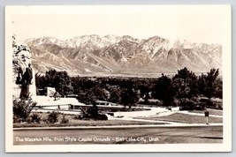 Salt Lake City UT Wasatch Mts From Atate Capitol RPPC Real Photo Postcar... - £6.25 GBP