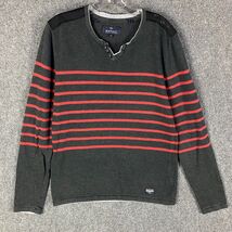 Buffalo David Bitton Sweater Men&#39;s Large Striped Pullover Cotton Blend L - $255.71 MXN