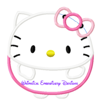 Hello Kitty Beanie Ball  Machine Embroidery Applique Design - £3.16 GBP