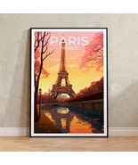 Paris Travel Poster, Paris Wall Art, Eiffel Tower Print, Eiffel Tower Po... - £11.51 GBP+