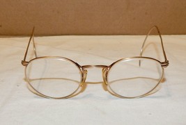 Antique Eyeglasses Almost Round Style Gold Frame Vintage Spectacles &amp; Ca... - $89.99