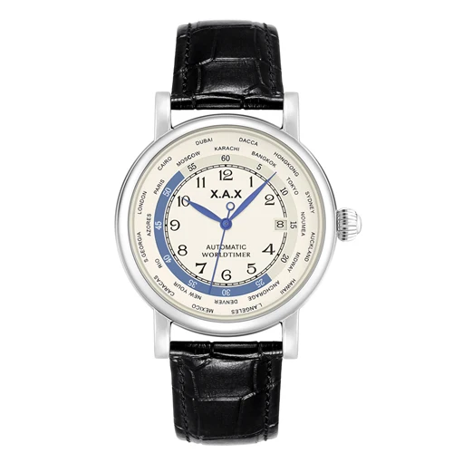 World Time Automatic Watch Male Self-wind Wirstwatch Men  Mechanical Clock Water - £106.00 GBP