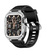 V-MORO Stainless Steel Band Case for Apple Watch Series 9 8 7 45mm Black... - $21.41 CAD